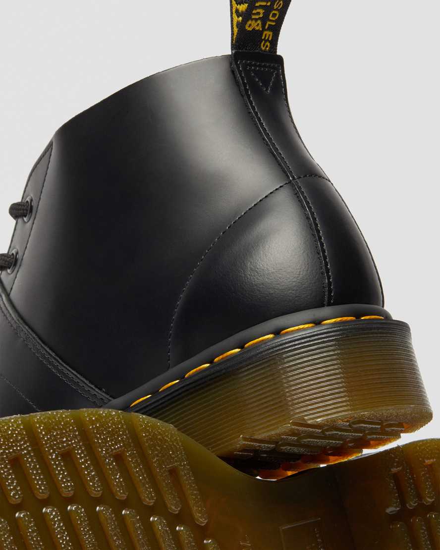 sorte dr martens church smooth dame monkey støvler