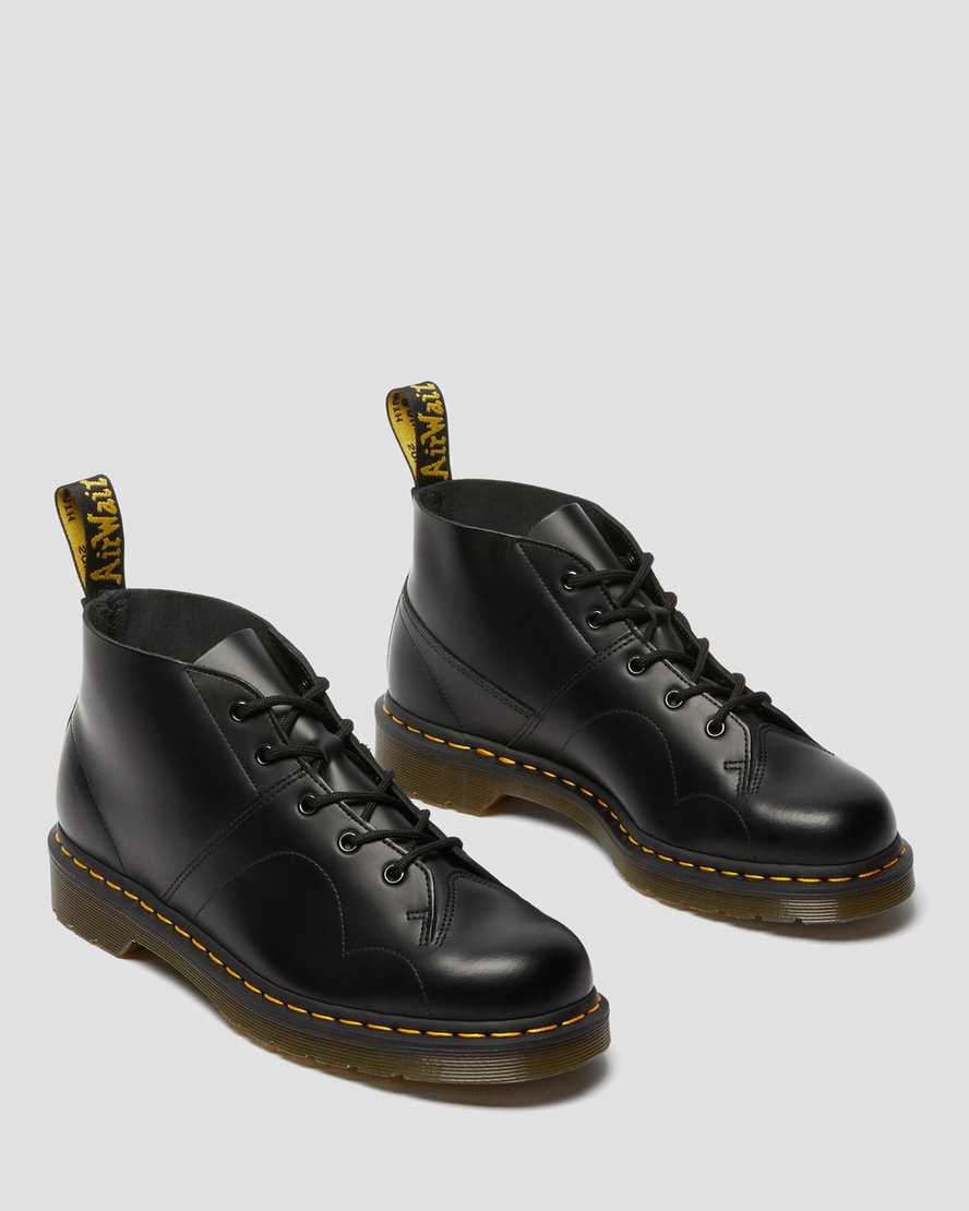 sorte dr martens church smooth dame monkey støvler