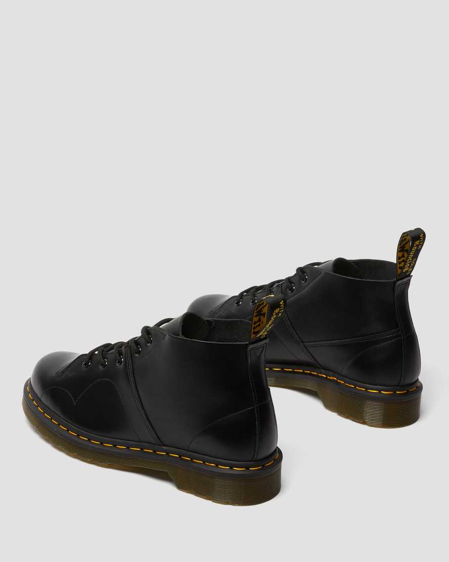 sorte dr martens church smooth dame monkey støvler