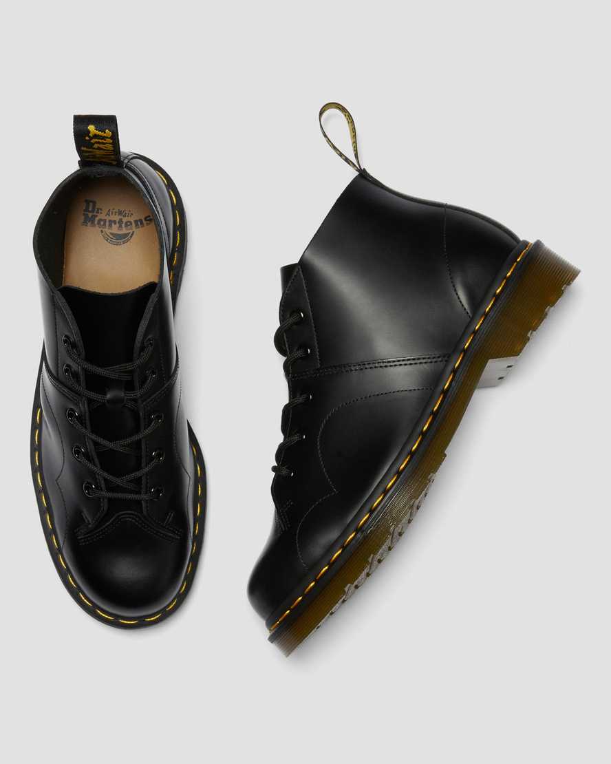 sorte dr martens church smooth dame monkey støvler
