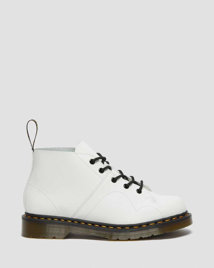 hvide dr. martens church smooth dame monkey støvler