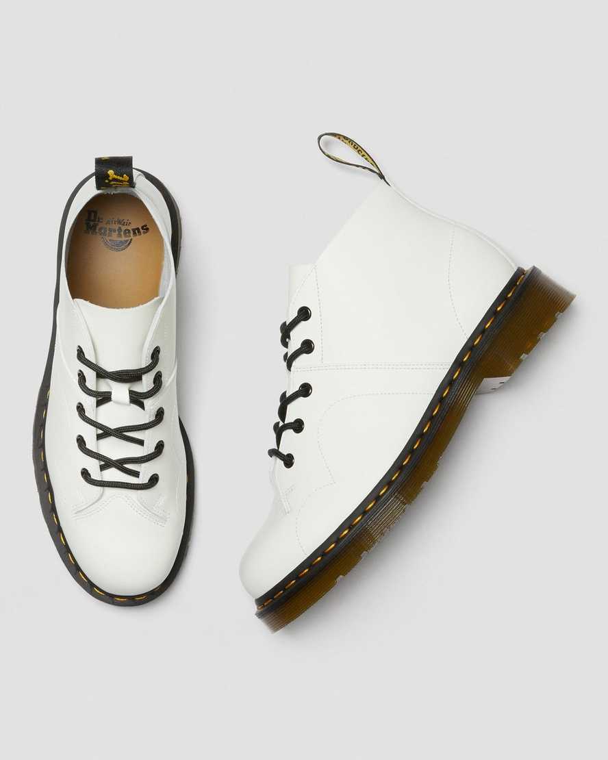 hvide dr. martens church smooth dame monkey støvler