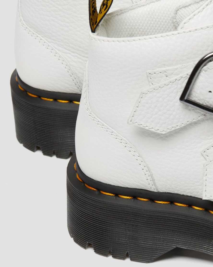 hvide dr martens devon heart dame plateaustøvler