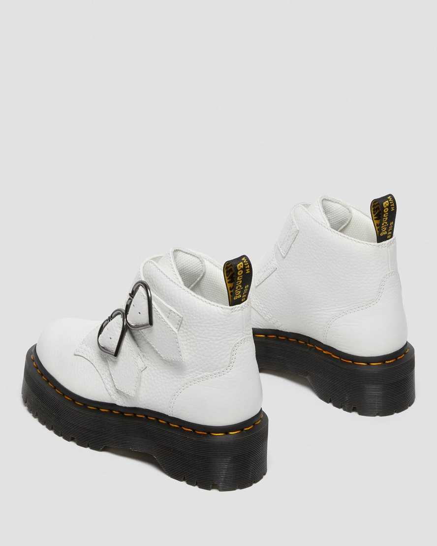 hvide dr martens devon heart dame plateaustøvler