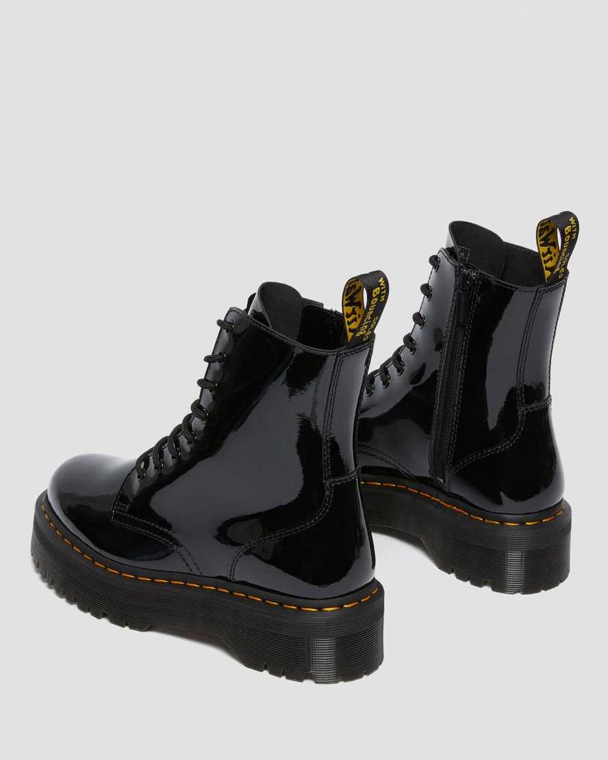 sorte dr martens jadon patent dame platformstøvler
