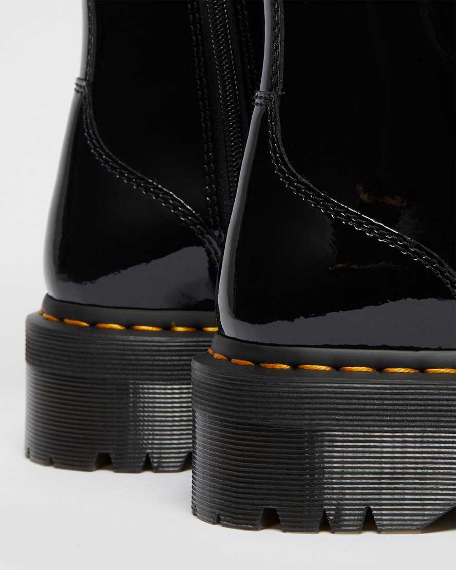 sorte dr martens jadon patent dame platformstøvler