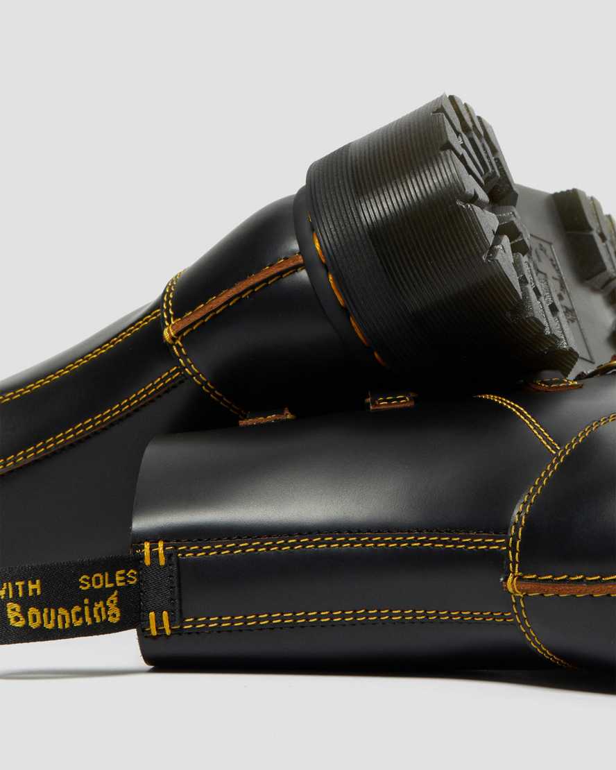 sorte dr martens collier double laced platform støvler til dame