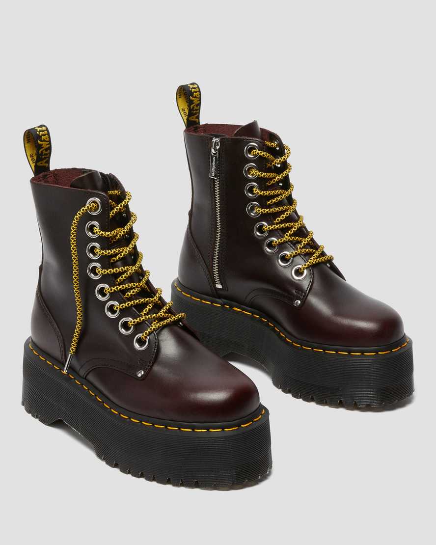 dr. martens jadon max dame plateaustøvler bordeauxrøde