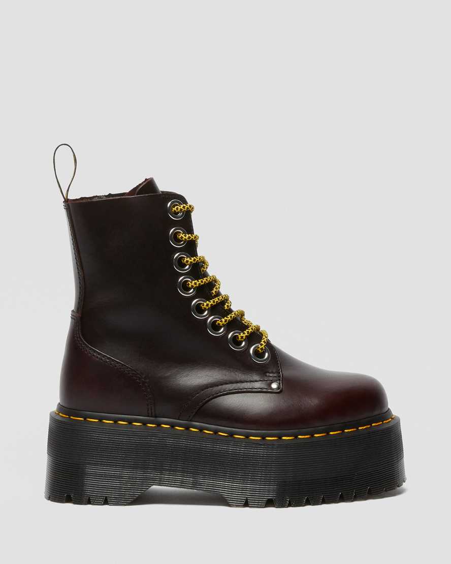 dr. martens jadon max dame plateaustøvler bordeauxrøde