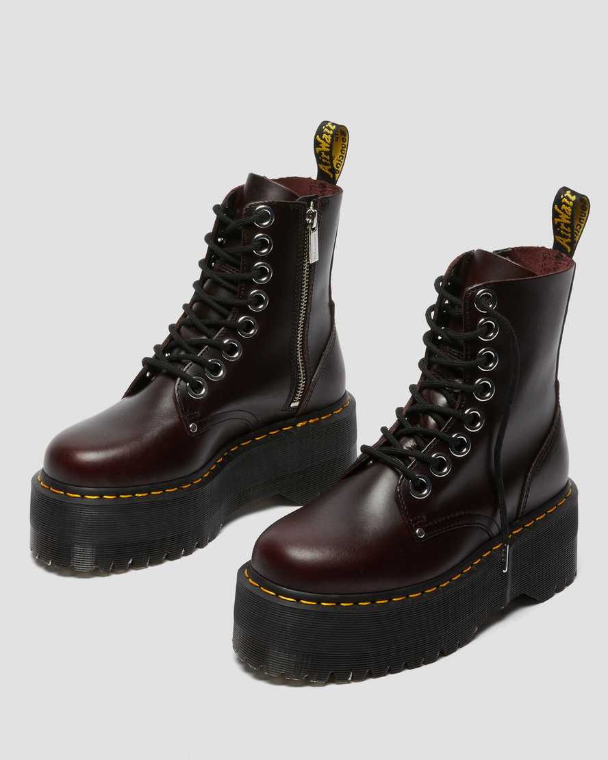 dr. martens jadon max dame plateaustøvler bordeauxrøde