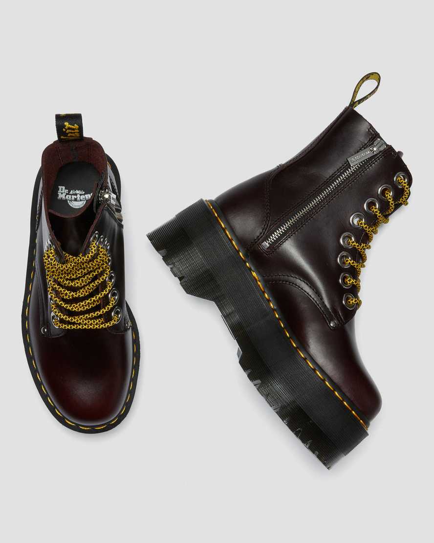 dr. martens jadon max dame plateaustøvler bordeauxrøde