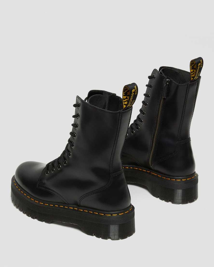 sorte dr martens jadon hi smooth dame platformstøvler