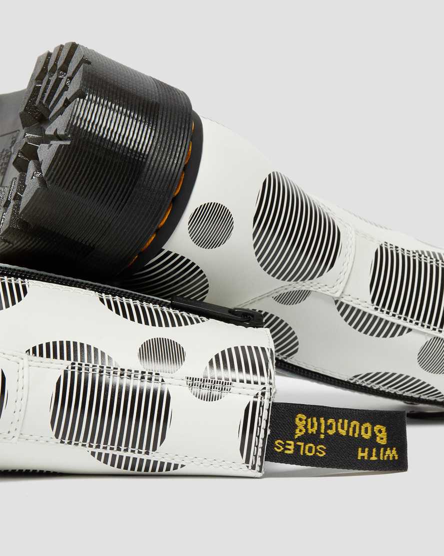 hvide dr martens jadon polka dot smooth dame platformstøvler