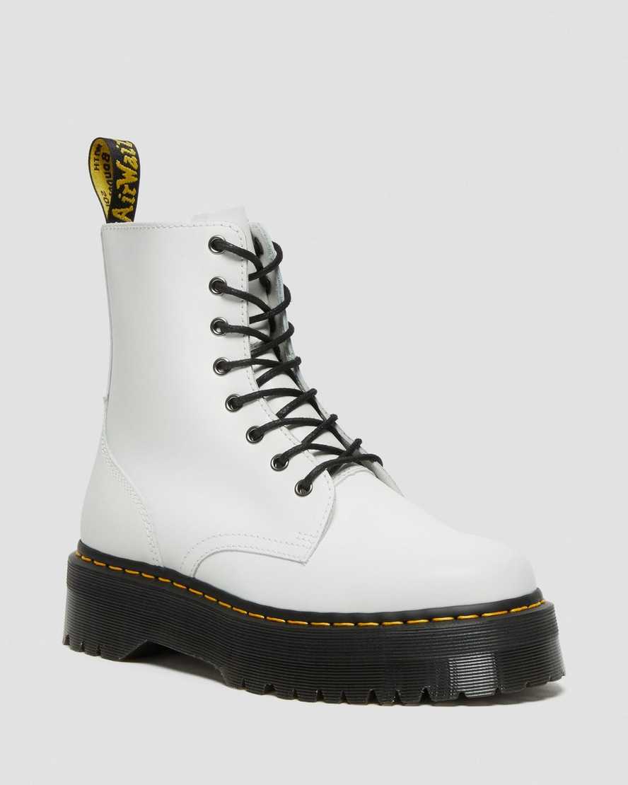 hvide dr martens jadon smooth dame platformstøvler