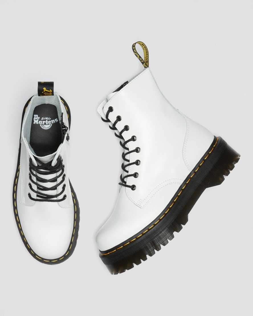 hvide dr martens jadon smooth dame platformstøvler