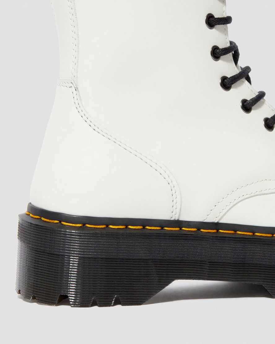 hvide dr martens jadon smooth dame platformstøvler