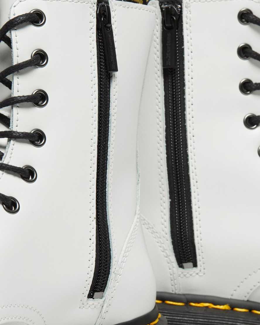 hvide dr martens jadon smooth dame platformstøvler
