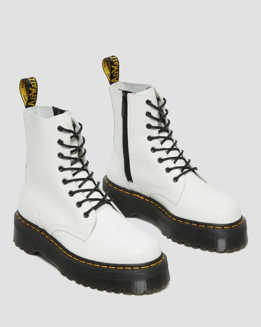 hvide dr martens jadon smooth dame platformstøvler