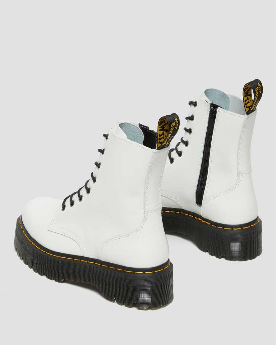 hvide dr martens jadon smooth dame platformstøvler