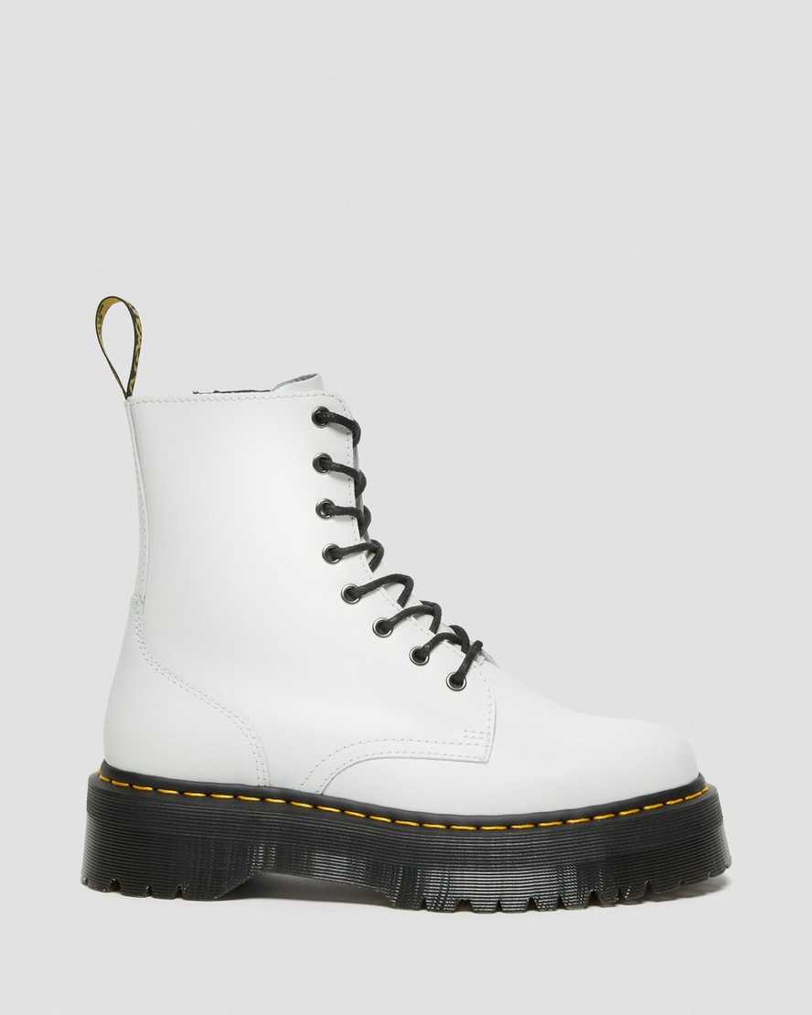 hvide dr martens jadon smooth dame platformstøvler