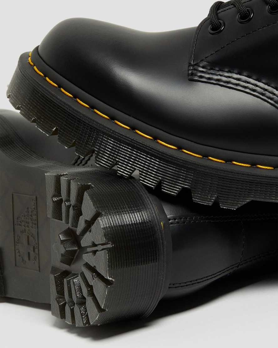 sorte dr martens 1460 bex smooth dame platformstøvler