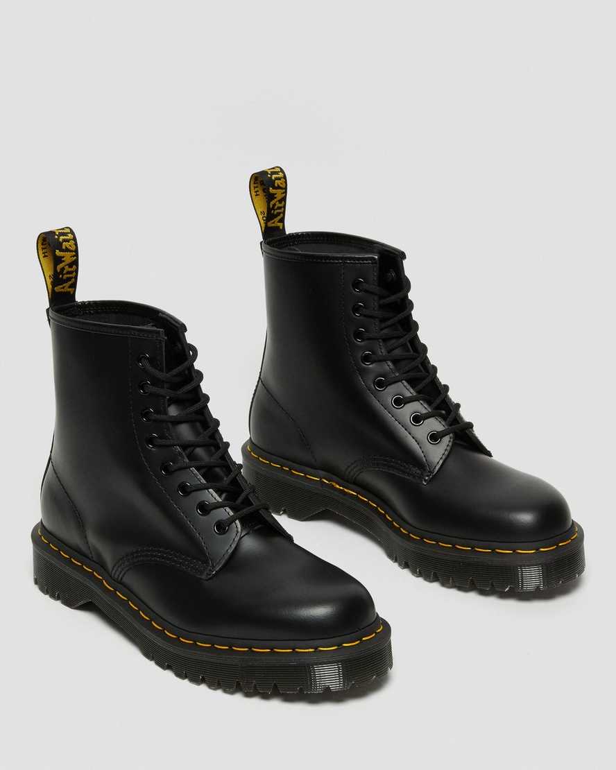 sorte dr martens 1460 bex smooth dame platformstøvler