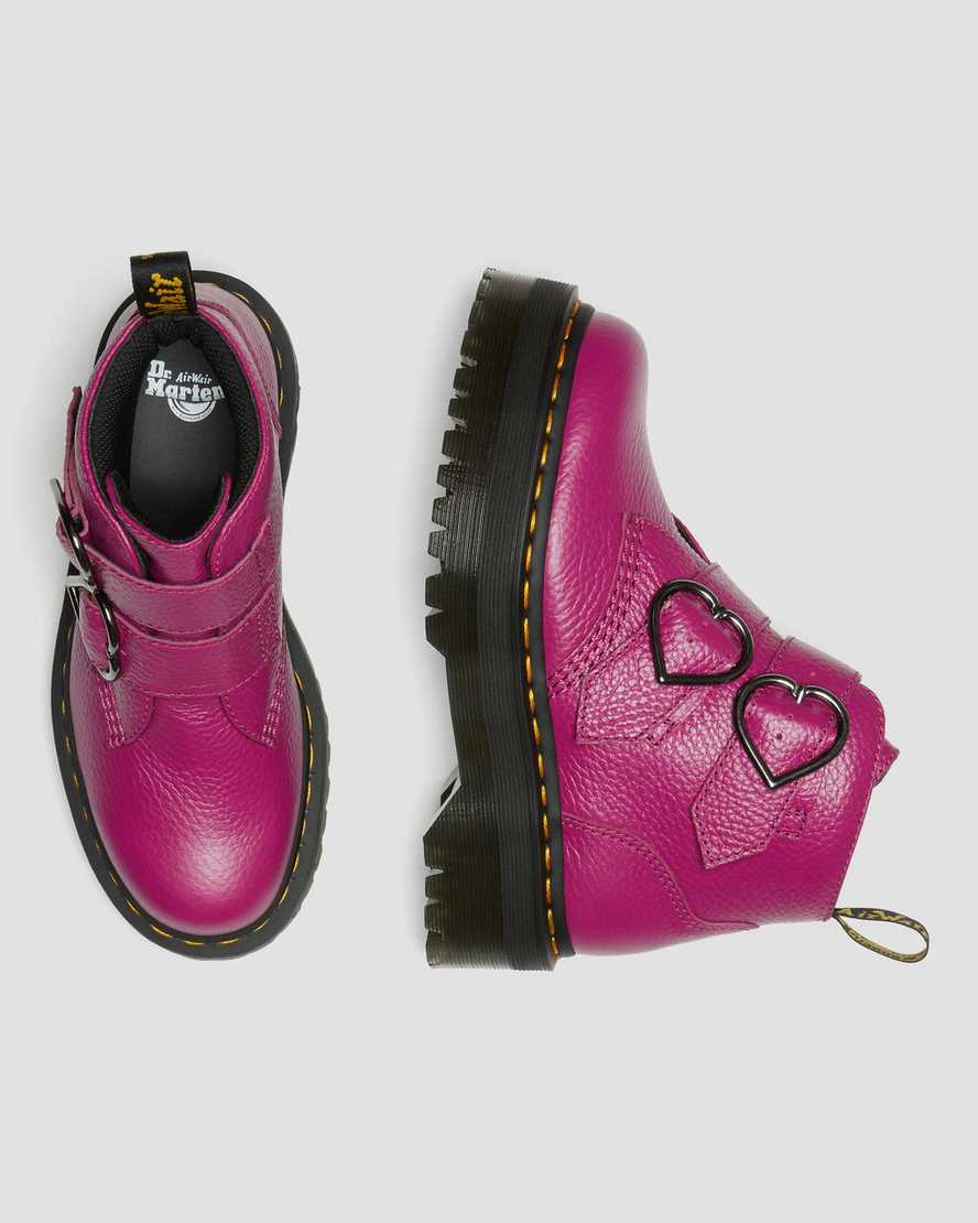 dr. martens devon heart dame plateaustøvler lyserøde