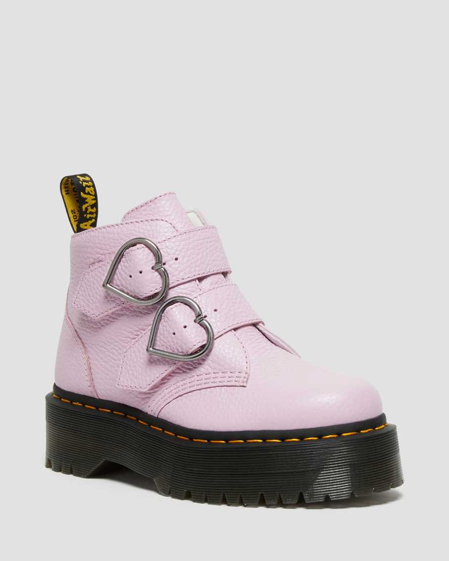 dr. martens devon heart dame plateaustøvler lyserøde