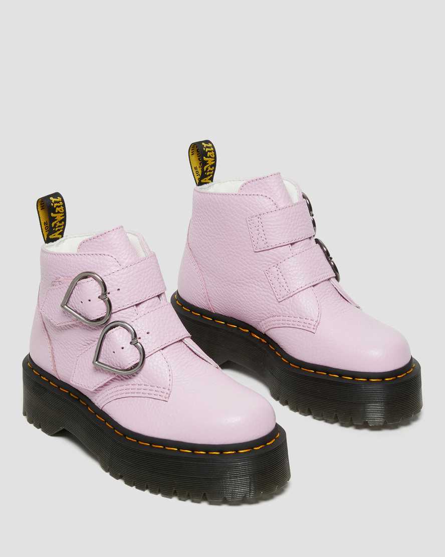 dr. martens devon heart dame plateaustøvler lyserøde