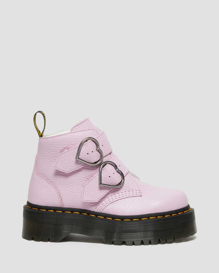 dr. martens devon heart dame plateaustøvler lyserøde