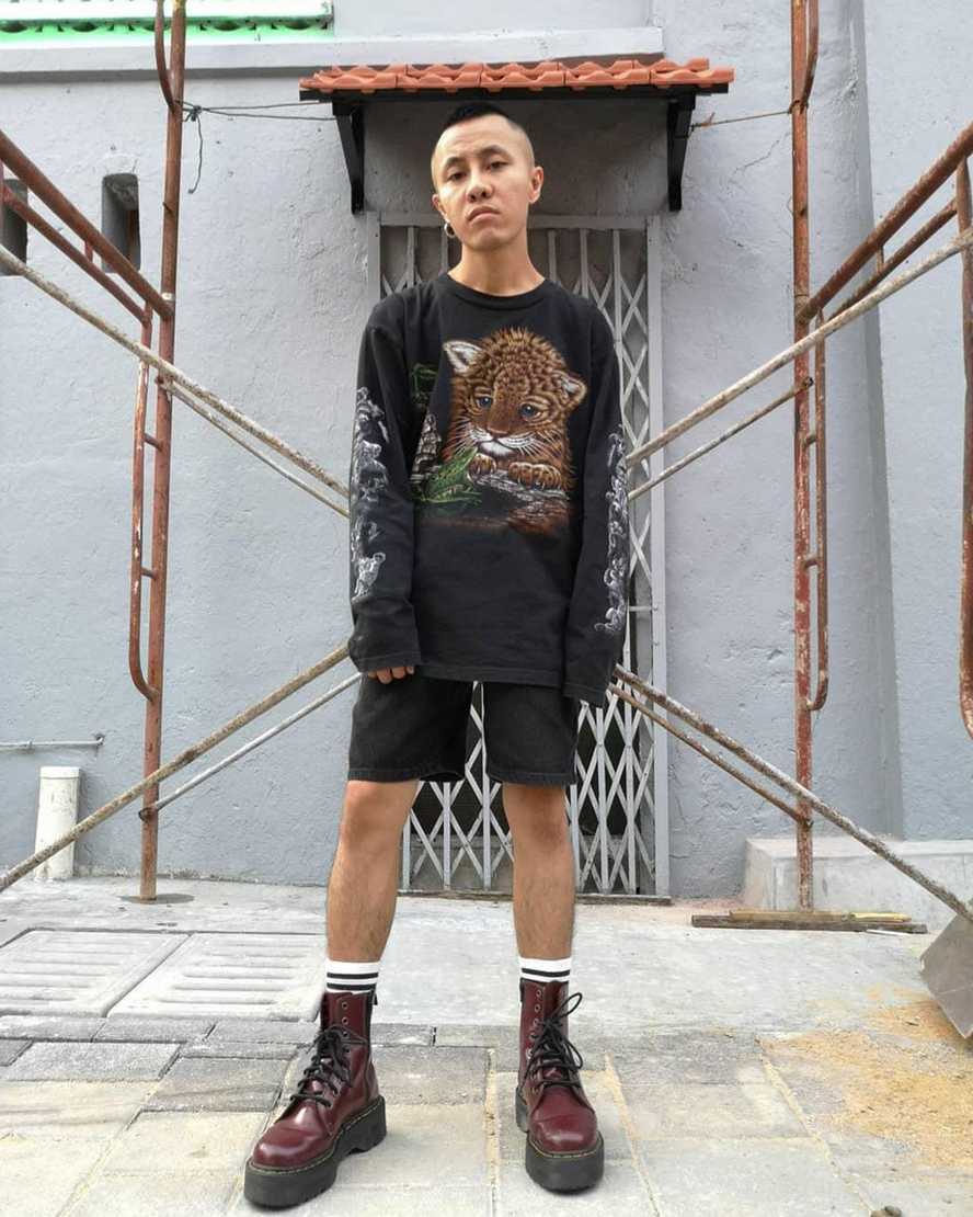 røde dr martens jadon ii dame plateaustøvler