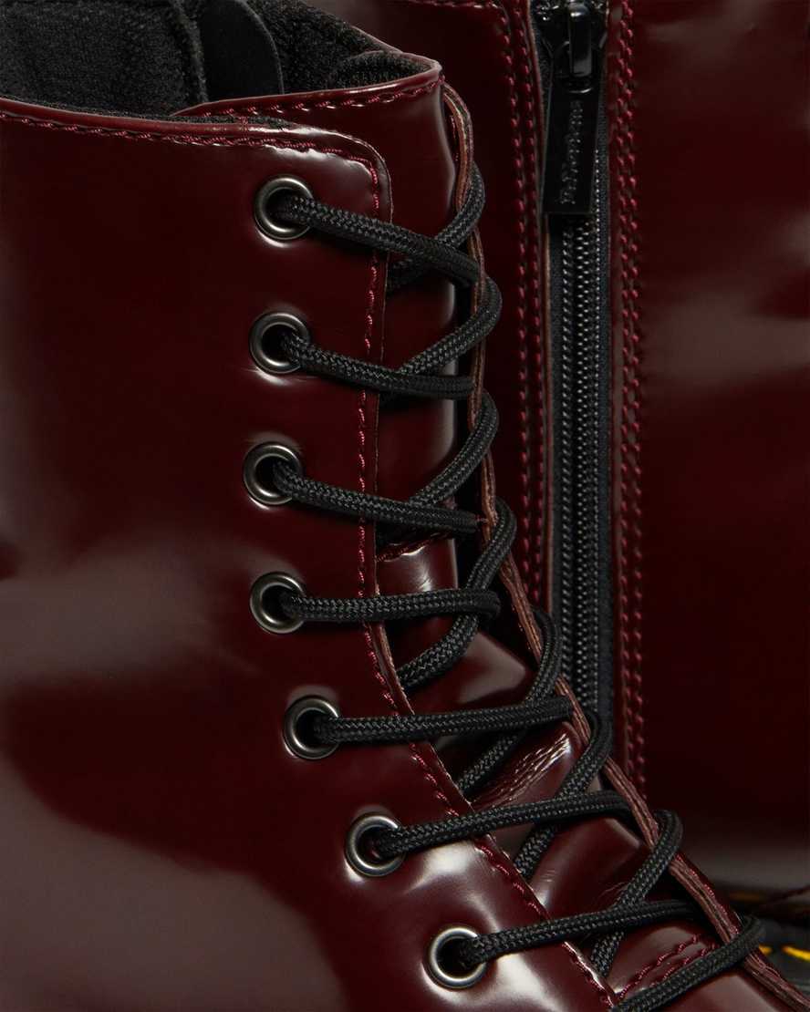 røde dr martens jadon ii dame plateaustøvler