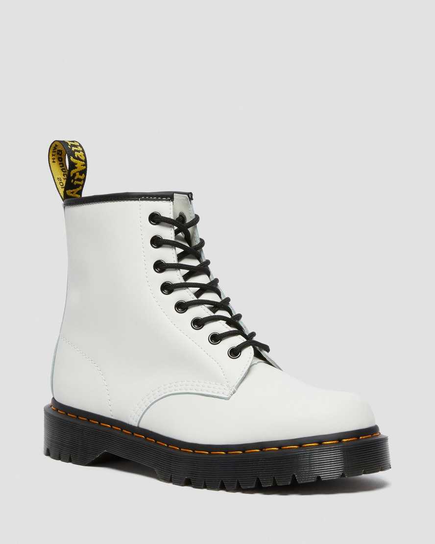 hvide dr martens 1460 bex smooth dame platformstøvler