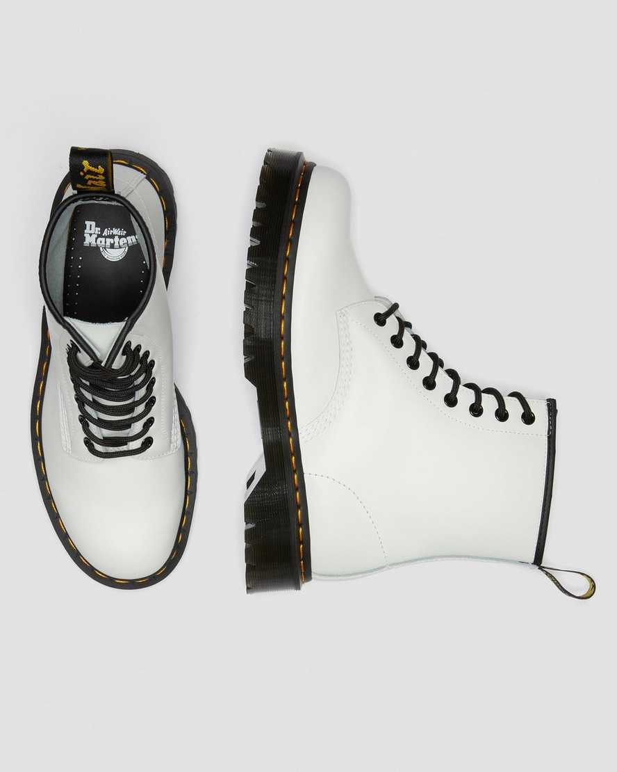 hvide dr martens 1460 bex smooth dame platformstøvler