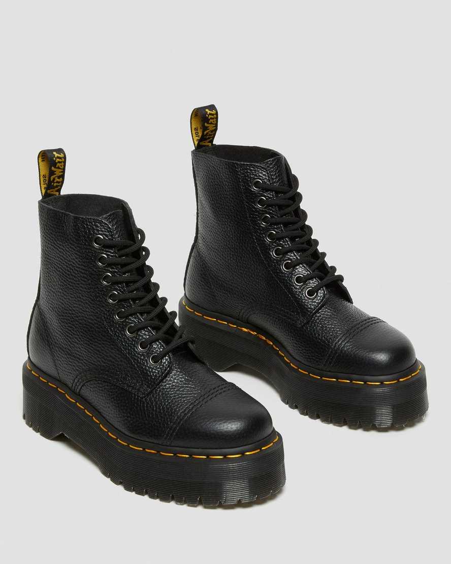 sorte dr martens sinclair dame plateaustøvler