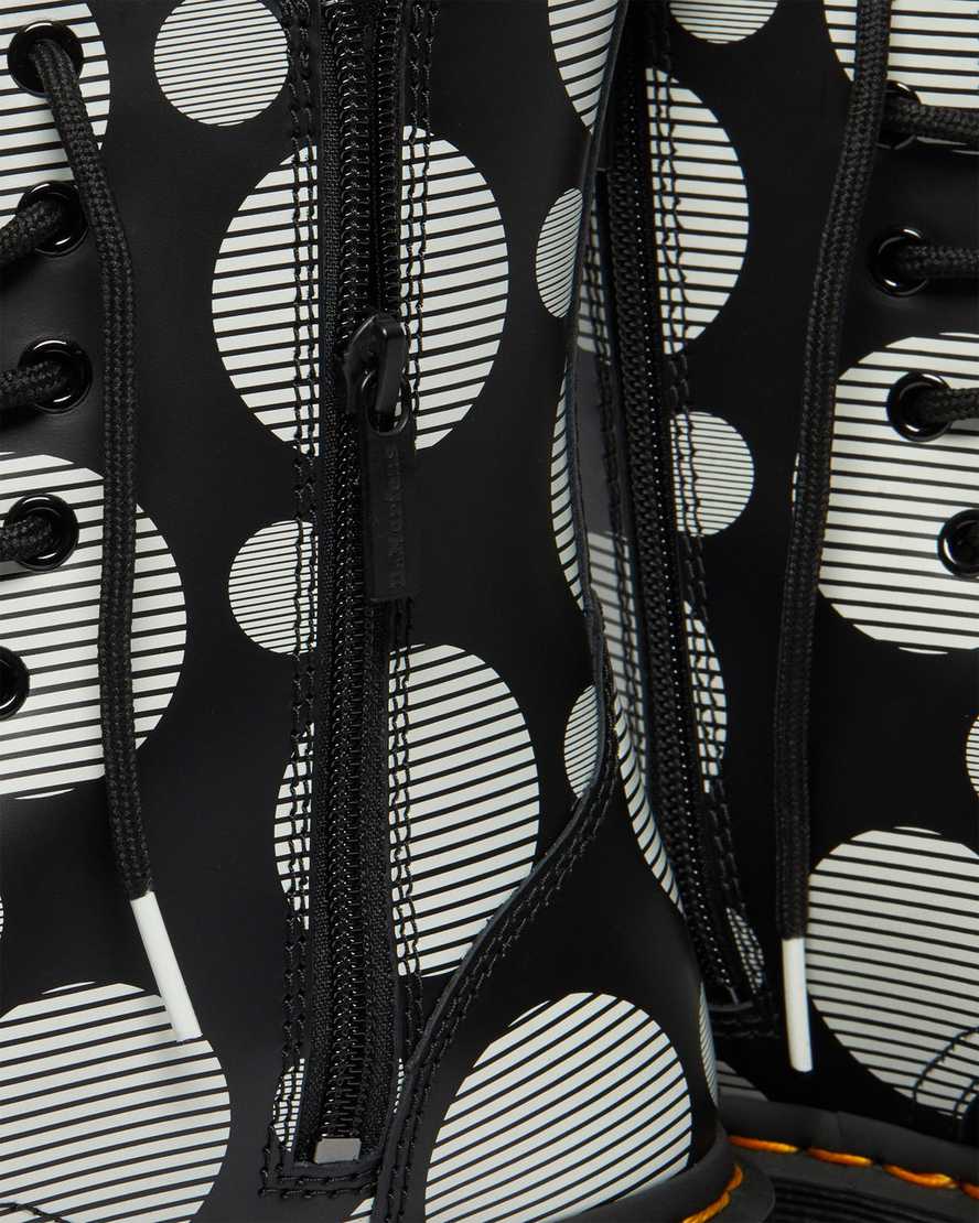sorte dr martens jadon polka dot smooth dame platformstøvler