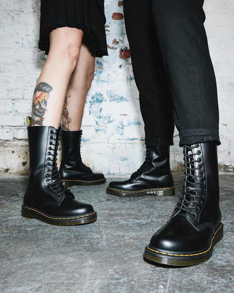 sorte dr martens 1914 smooth dame høje støvler