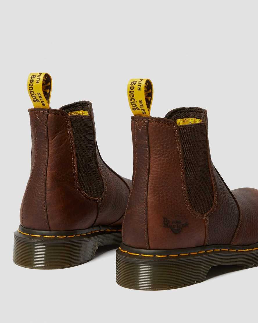 brune dr martens arbor steel toe arbejdsstøvler til kvinder