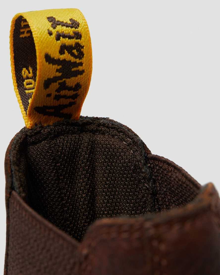 brune dr martens arbor steel toe arbejdsstøvler til kvinder
