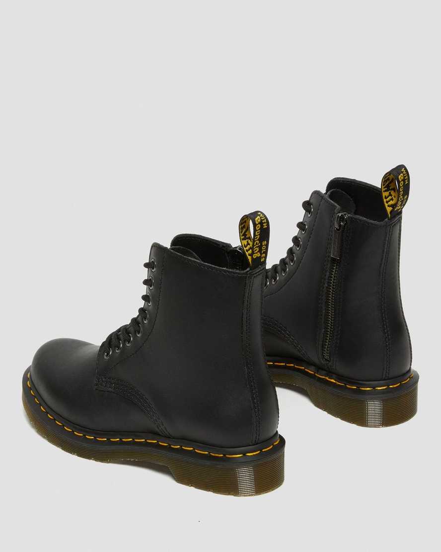 sorte dr martens 1460 pascal nappa damestøvler med lynlås