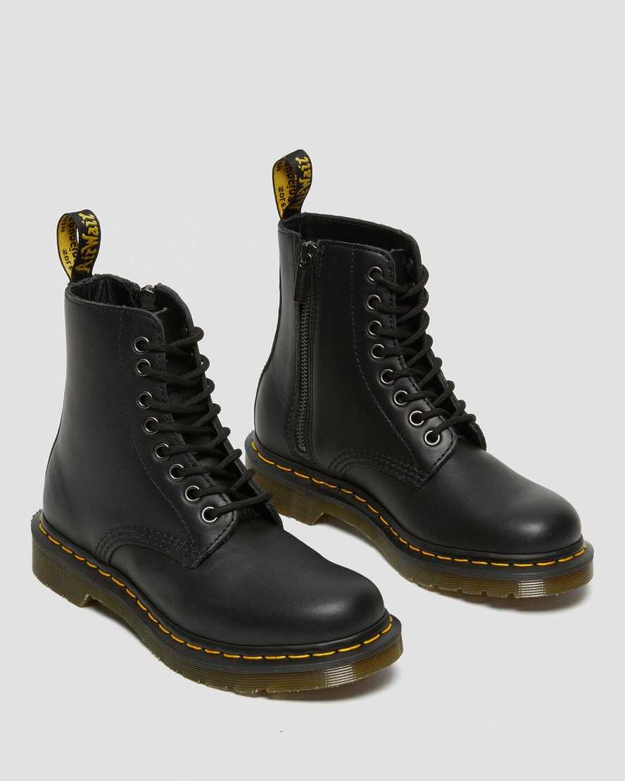sorte dr martens 1460 pascal nappa damestøvler med lynlås