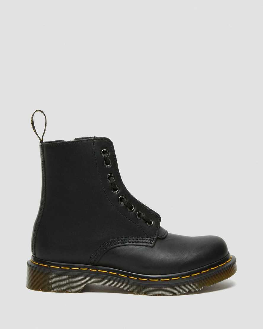 sorte dr martens 1460 pascal nappa damestøvler med lynlås