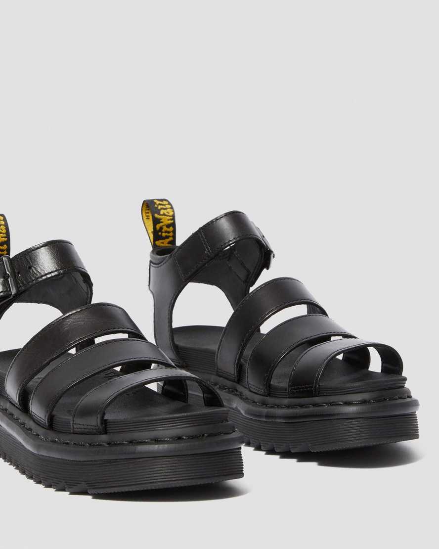 sorte dr martens blaire brando gladiator sandaler til kvinder