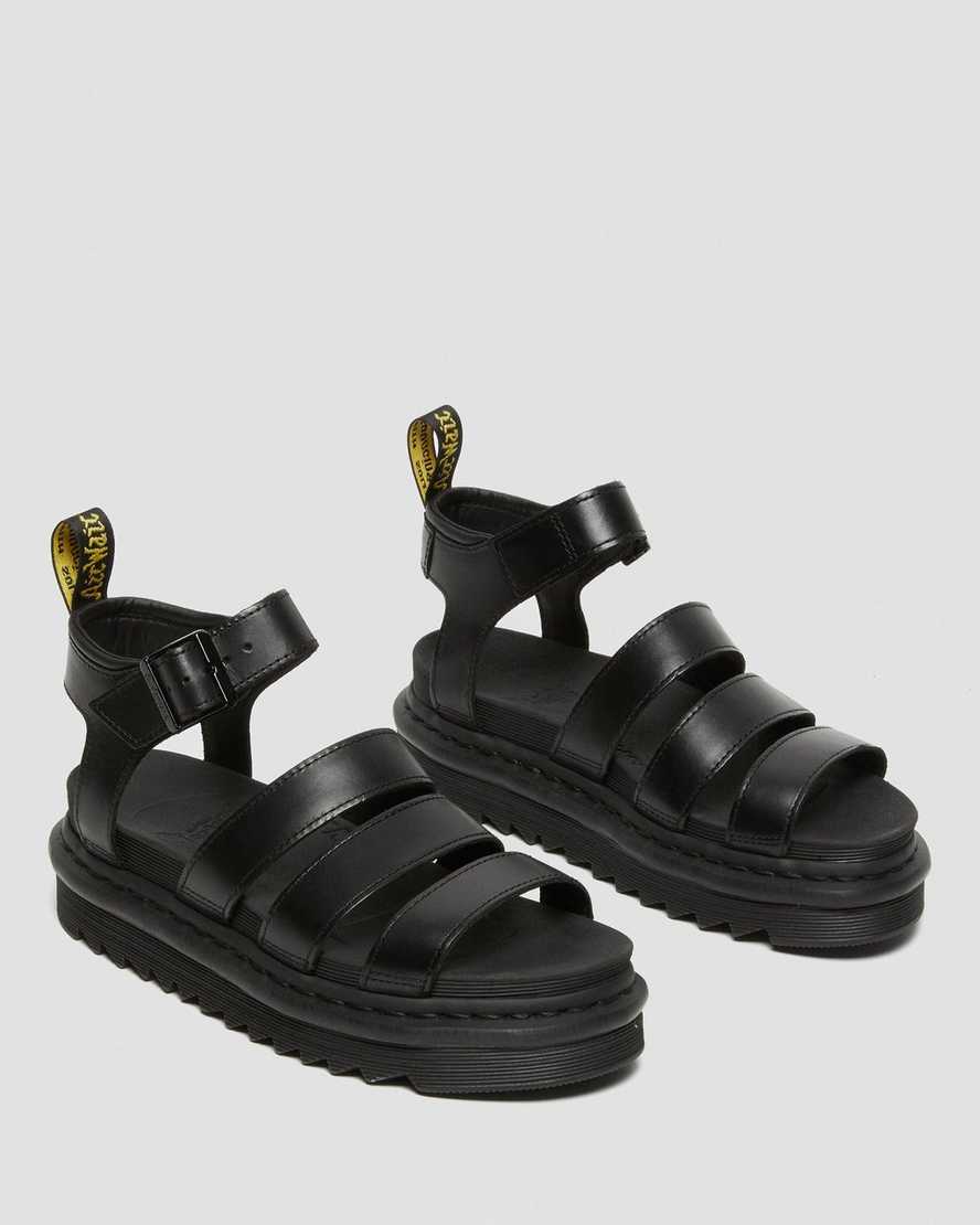 sorte dr martens blaire brando gladiator sandaler til kvinder