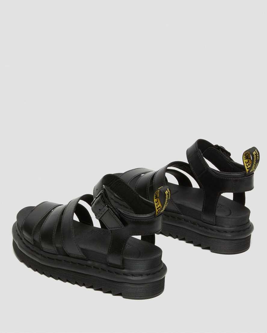 sorte dr martens blaire brando gladiator sandaler til kvinder