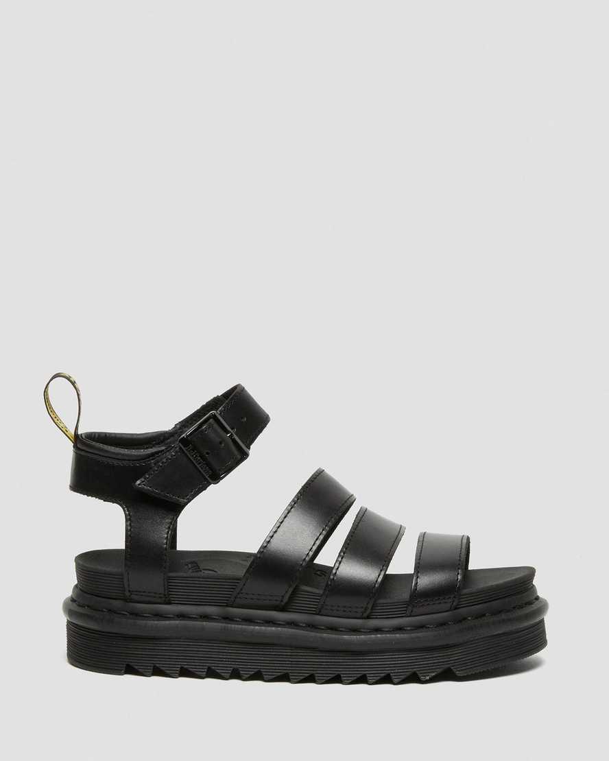 sorte dr martens blaire brando gladiator sandaler til kvinder