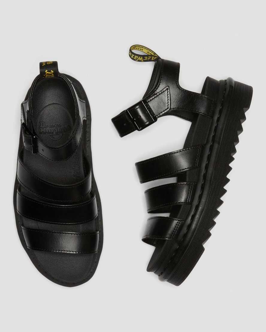 sorte dr martens blaire brando gladiator sandaler til kvinder