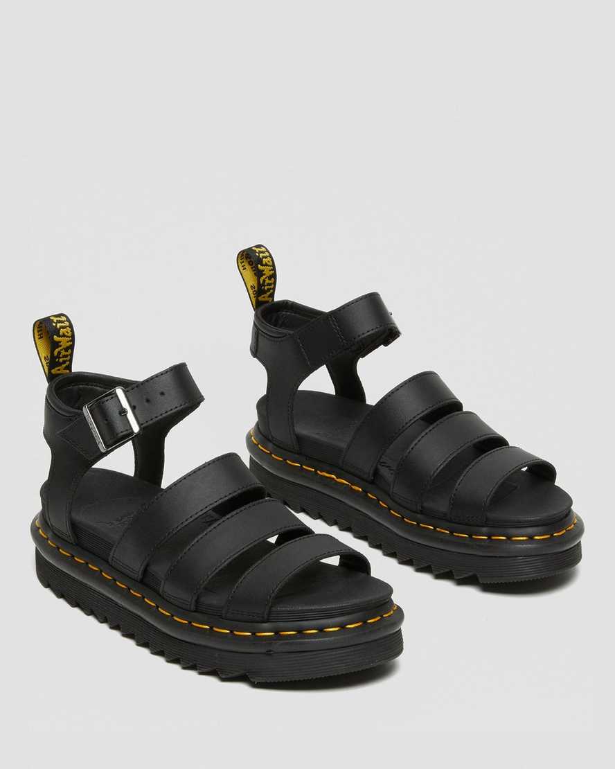 dr. martens blaire hydro gladiator sandaler til kvinder i sort