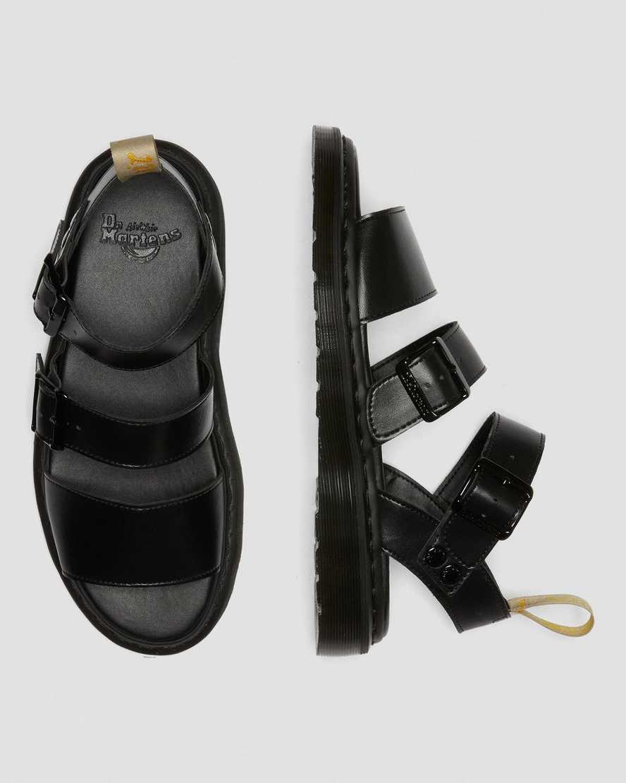 sorte dr martens gryphon gladiator sandaler til kvinder