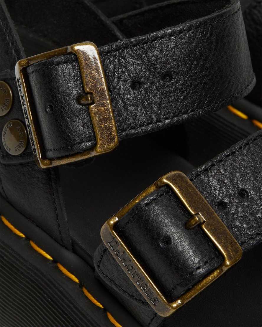 sorte dr martens gryphon platform gladiator sandaler til kvinder